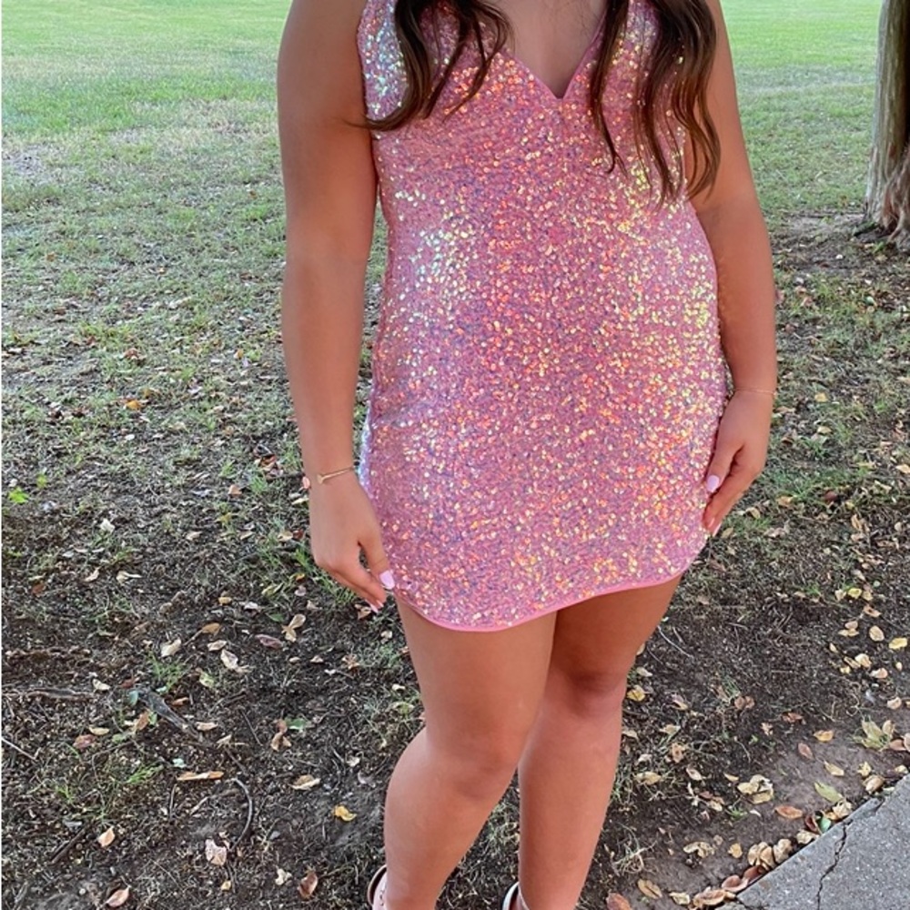 Lulu's Pink Sequin Dress